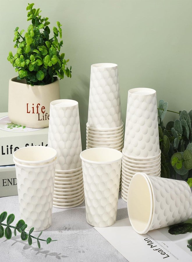 Whaline 50 Pcs 9 oz Disposable White Paper Cups Golf Theme Paper Cup White Golf Ball Disposable Party Drinking Cup Hot/Cold Drinking Cups for Juice Coffee Water Drink Home Sport Party Supplies - Image 3